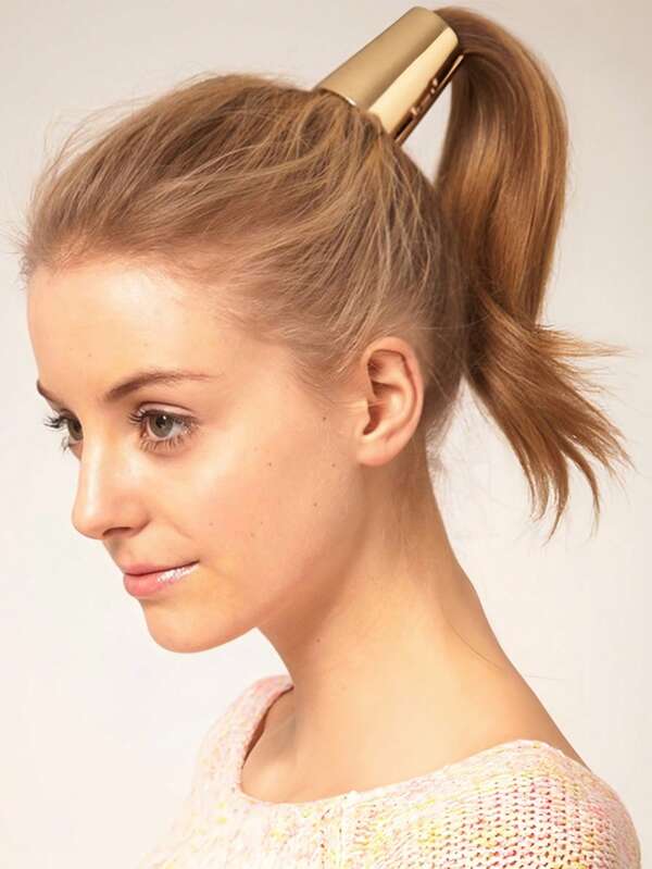 1pc Women's New Retro Hair Tie Ponytail Buckle Metal Hair Buckle Long Hair Tie Alloy Hair Accessories For Girls, Ponytail Holders, Hair Elastics, Hair Rope