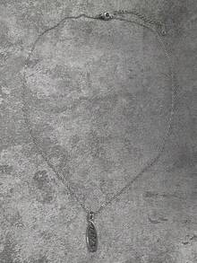 波浪椭圆形冲浪板吊坠项链 - 适合海滩度假、日常佩戴和送礼的度假风格珠宝