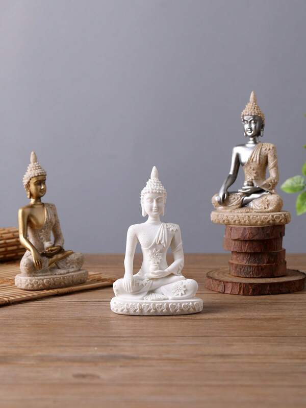 1PC Handmade Resin Buddha Statue - Boho Zen Style Golden Reclining Buddha, Best Selling Feng Shui Home Office Decor, Yoga Studio Meditation Altar, Romantic Candlelit Dinner Table Centerpiece, Religious Symbol Art, Christmas Tree Topper Wedding Party Favor
