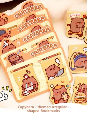 20pcs Adorable Capybara - Shaped Magnetic Bookmarks: Cute Irregular Dual - Page Clips With Cartoon - Style And High - Aesthetic Capybara Magnetic Design, Essential Stationery For Students In Back - To - School Season