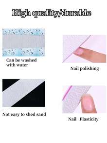 5件套灰色专业指甲锉，弧形，100/180粒度