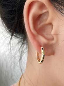 Summer 14K Gold Plated Star Shine Hoop Earrings For Women Cubic Zirconia Celestial Chunky Hoops Earrings Gold Earrings For Women Fashion Accessories Graduation Gift Fall Earring Christmas Earring