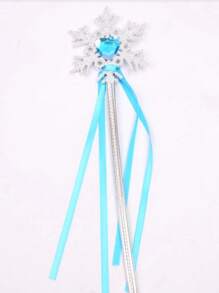 1pc/4pcs Ribbon Snowflake Fairy Wand, Princess Magic Wand Hair Accessory, Dreamy Magic Wand With Ribbon Snowflake, Halloween - Multicolor - View 9