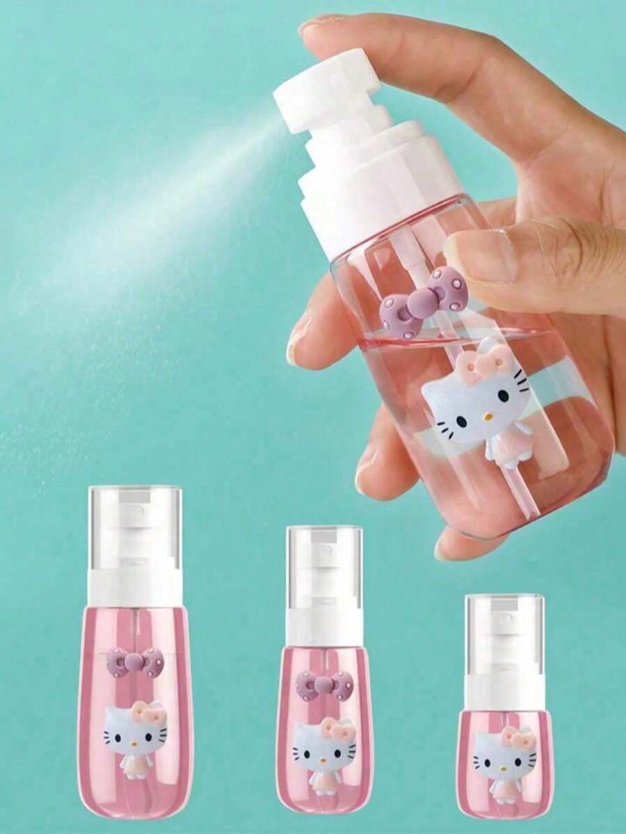 Botella de spray de viaje con diseño de gato lindo de Sanrio, con capacidad de 30 ml, 60 ml y 100 ml, equipada con un divisor de presión, muy adecuada para purificar y limpiar agua, loción de Florida Water, ideal para regalar a amigos en Navidad y Año Nuevo