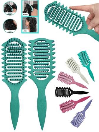 Lightweight Curly Hair Brush – Vent Design For Fast Drying, Curl Defining & Gentle Styling, Great For Summer, Travel & Everyday Use