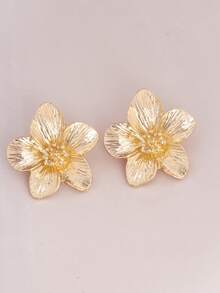 1 对精致多色多巴胺风格金色花卉耳钉，适合女士，结婚礼物，复古植物之美，一丝复古魅力。