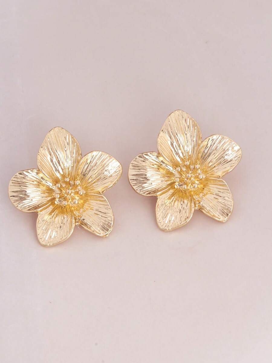 1 对精致多色多巴胺风格金色花卉耳钉，适合女士，结婚礼物，复古植物之美，一丝复古魅力。