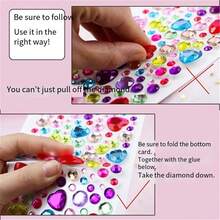 1pc Random Colorful Cartoon Crystal Rhinestone Stickers, 3D Embossed Jewel Stickers For Children Girls Reward, Kindergarten, Makeup, Face Decoration, Children's Day, Mermaid Princess, Glitter Costume, Crystal Sticker , Back To School Gifts - Multicolor - View 9