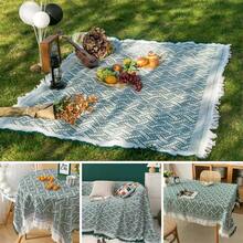 1 件复古传统几何图案沙发地毯毯沙发毛巾毯套适用于室内装饰和户外露营野餐，野餐毯 - 白色 - 查看 13