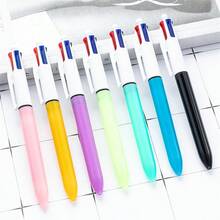 4in1 Retractable Ballpoint Pens 4 Colors Shuttle Pens Multicoloured Pens Office School Supplies For Smooth WritingPlastic - Black - View 8