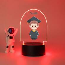 1件客製化創意畢業禮物，畢業證書禮物，3D幻象LED小夜燈，暖光，生日禮物，聖誕禮物，裝飾性檯燈，返校必備，大學必備，2026屆，美學房間氛圍 - 黑色 - 查看 5