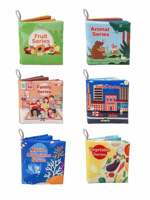 Libro de tela educativo, libro de tela 3D a prueba de mordeduras con animales en inglés para el aprendizaje temprano y juguetes cognitivos para bebés