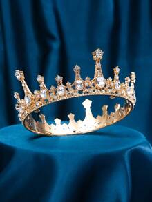 Fashionable & Innovative Women's Zinc Alloy Large Crown, Suitable For Wedding, Party, Bridal Gown, Birthday, Princess Crown - Multicolor - View 6