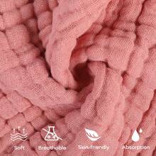 12pcs 20x10 Inch/12x12 Inch Muslin Baby Washcloths 100% O-Rganic Cotton,Baby Stuff,Baby Christmas Gift,Face Towels Wash Cloths For Baby Soft And Absorbent Baby Wipes (Gradient Pink),Burp Cloths Baby Girl,Muslin Burp Cloths,Six Middle School Pink - 彩色 - 查看 5