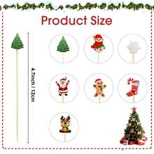 100pcs/Pack, 7 Christmas Themed Cocktail Picks, Suitable For Appetizers, 4.7 Inch Cocktail Picks With Santa Claus, Snowflake, Reindeer, Snowman Patterns, Applicable For Cakes, Desserts, Fruits, Christmas Party Decorations