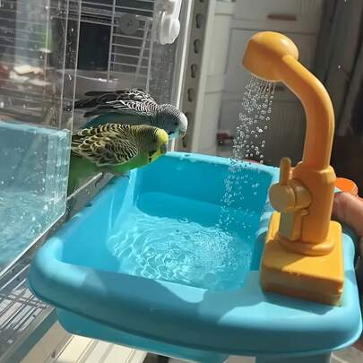 [Easy Clean Parrot Bath] PC Parrot Bath - Easy To Clean, Self-Cleaning Shower For Small Birds