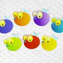 可擦苍蝇拍卡片、空白卡片、幼儿园拍手游戏、蒙特梭利教育、DIY学习卡、教育用品、返校 - 彩色 - 查看 4