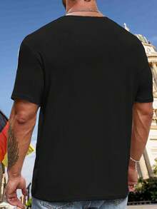 Men T-Shirts - 黑色 - 查看 3