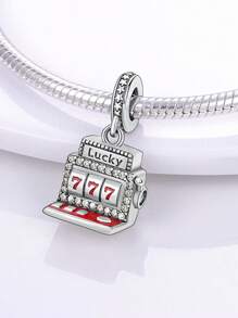 STYFNE 1 件美式闪光串珠太阳、童话时钟、仙境兔子、老虎机串珠吊坠，适合 DIY 手链、珠宝制作、女士礼物 - 彩色 - 查看 13