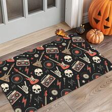 1 buc. Covoraș cu design de craniu, moale și durabil, covoraș antiderapant din poliester, potrivit pentru sufragerie, dormitor, cameră de jocuri și baie, Halloween