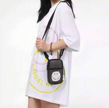 Adidas NEO男女同款單肩包休閒笑臉果凍半透明手機包小包斜挎包17.5*11*2.5cm