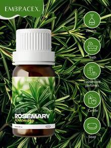 EMBRACEX. 10ml Pure Rosemary Essential Oil, 100% Natural Rosemary Essential Oil, Premium Quality Essential Oil, Aromatherapy Oil, Suitable For Home Aroma Diffuser, Aroma And Humidifier - Rosemary - View 2