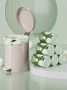 150pcs Household Drawstring Trash Bags, Made Of Thick Durable Material, Tear-Resistant, With Self-Sealing Function, Plastic Material. - Green - View 5