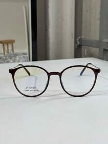 Women's Clip-On 2 In 1 Round Small Size Polarized Lens Eyeglasses Frame PZ948 - Coffee Brown - View 2