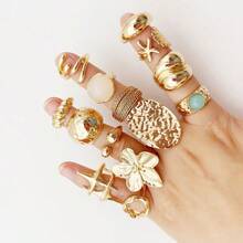 20 件时尚闪亮蝴蝶蛇花戒指套装，男女混搭风格时尚镶嵌水钻首饰，适合搭配日常服装派对装饰