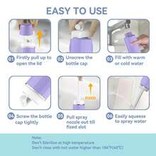 Garrafa Portátil de Bidê de Viagem para Cuidados Pós-Parto e Períneo, Projetada para Higiene Pessoal e Limpeza de Viagem, Design à Prova de Vazamentos para Conveniência, Tanque de Água Destacável Patenteado, Acessórios de Banheiro, Ferramentas de Banheiro - 350ml - Visão 8