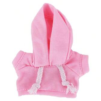 17 سم ملابس دمية من القماش الرقيق، طقم اكسسوارات علقة بشكل حلوى الماكرون يشمل هودي وسروال مطاطي (الدمية غير مشمولة)