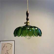 1 件 10.3 英寸高端奢华玻璃孔雀羽毛吊灯，北欧个性化高档复古别墅酒吧咖啡厅吸顶灯，怀旧温馨床头黄铜吊灯，咖啡店卧室照明灯具（不含灯泡）