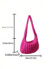Large Tote Bag, Fashionable Embroidery Women's Casual Dumpling Bag