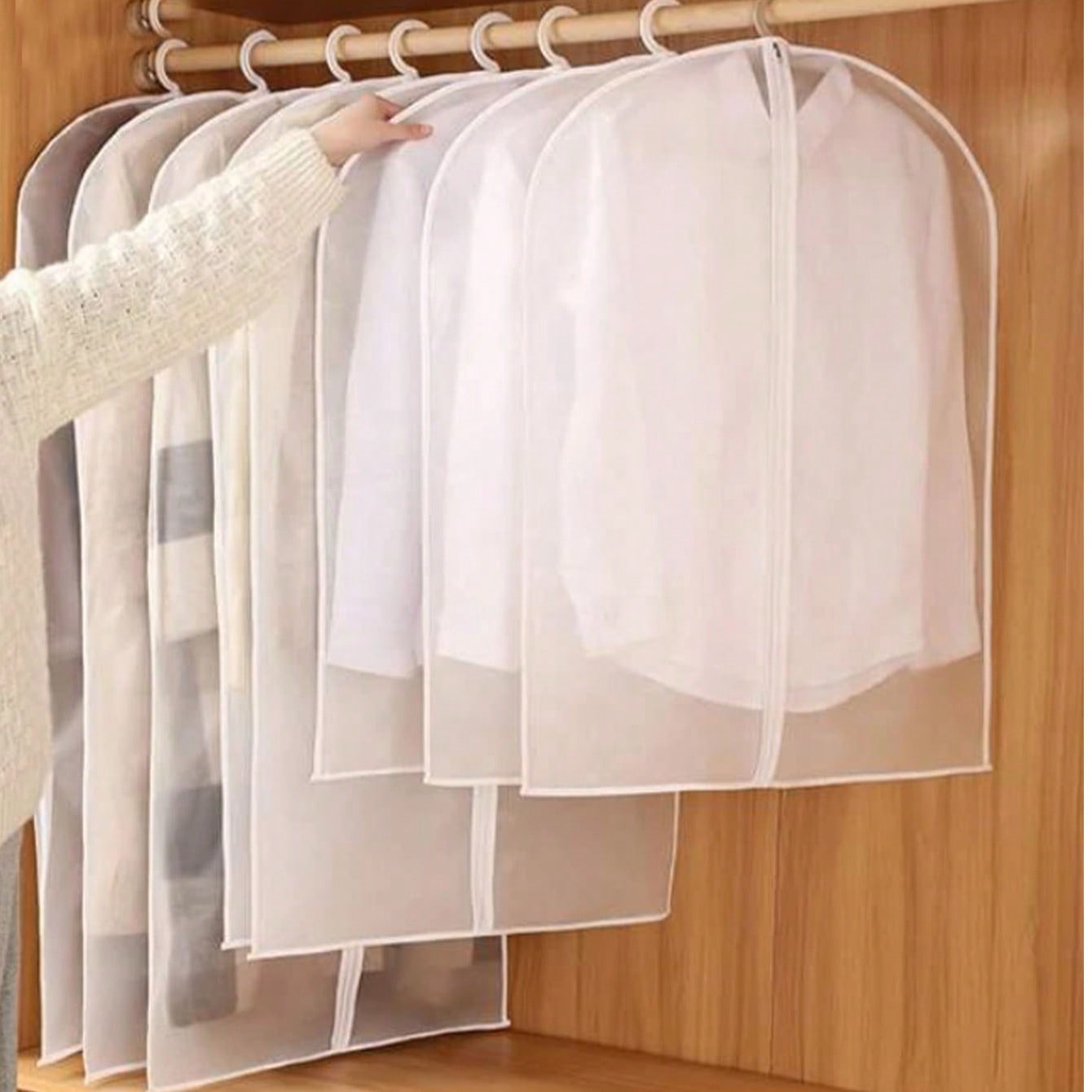10/5/1 Pcs Wardrobe Moisture-Proof Hanging Garment Bags - Lightweight Dust Cover Drawer Zipper Clothes Bags - Waterproof Hanging Garment Protective Bags Closet Organizer Quilted Bags Under Bed Storage Box Divider Clothes Trash Bags Bedroom Clothing Storage Organizer Closet Organizer For Closet Hanging Dresses Shirts Coats, School Accessories School Supplies Zipper Dust Cover