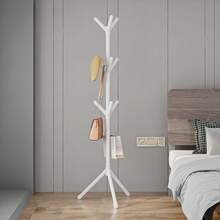 Simple And Light Luxury Floor-Standing Coat Rack Wrought Iron Coat Rack Bedroom Vertical Clothes Rack Creative Foyer Clothes Rac - 三腳架白色 - 查看 8