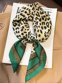 1 pieza Pañuelo cuadrado con estampado de cachemira para mujer, accesorio de moda adecuado para uso diario como diadema, corbata, pañuelo para el cuello con aspecto de seda