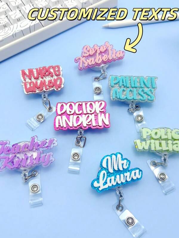 Personalisierter 3D-Acryl-Namensausweis-Aufroller, personalisierter Krankenschwester-Ausweis-Aufroller, doppelschichtiger Acryl-Ausweis-Aufroller, personalisierter einziehbarer ID-Ausweis-Halter, Namensausweis-Aufroller, medizinischer Ausweis-Aufroller, einziehbarer Ausweis-Halter für Arbeit, Medizin, süßer einziehbarer Ausweis-Halter für Krankenschwester, Lehrer, Schüler, Büropersonal, ID-Clip, farbig, süß, niedlich, witzig, Kawaii, Y2K, stilvoll, unisex, lässig, personalisiert, einzigartig, individualisiert, ideale Geschenke für ihn, ideale Geschenke für sie, Freundin, Freund, Familie, Freunde, Bekleidungszubehör, Halloween-Edition, utilitaristische Eleganz