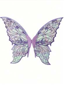 1pc Gold Foil Butterfly Fairy Wings COS Dress Up Holiday Party Costume Ball Performance Props - Multicolor - View 4