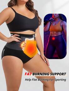 FLARIXA Sous-vêtements de sport sculptants à taille haute sans couture pour femmes grandes tailles, améliorent les performances d'entraînement, contrôle du ventre, soulèvement des fesses, soutien de la taille, ceinture non roulante, lingerie galbante - Noir - Voir 4