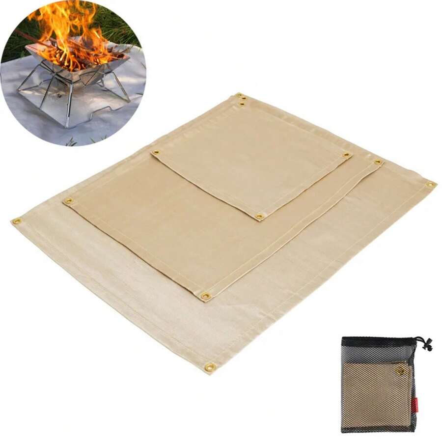 Estera de protección incendios para barbacoa y acampada al aire libre, estera para barbacoa, Picnic, alfombra ignífuga de hierro de alta temperatura para interiores IAIZ - 30x30cm 2 - Ver 1