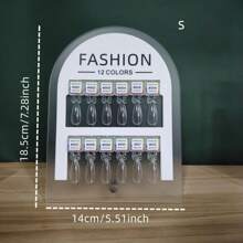 12/50色透明亚克力可拆卸磁性指甲色板展示板美甲UV和油胶展示对比效果板指甲颜色测试展示卡磁性美甲调色板 - 彩色 - 查看 7