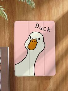 Funda protectora con diseño de pato de dibujos animados, compatible con iPad 9.7/10.2/10.5/10.9/12.9/Pro 11, 10ma generación, compatible con Samsung Galaxy Tab S6 Lite de 10.4 pulgadas, compatible con Kindle Paperwhite 12a generación 2024, Kindle (11a generación) lanzamiento 2022, protección antideslizante, soporte inteligente/activación y suspensión automática