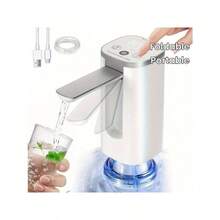 Portable Foldable Electric Water Pump Dispenser, Adjustable Flow Rate - USB Rechargeable, 800mAh Lithium Battery, Suitable For Household Use, Perfect Holiday Or Valentine's Day Gift, Home Water Dispenser | Modern Pump Design | USB Rechargeable Pump