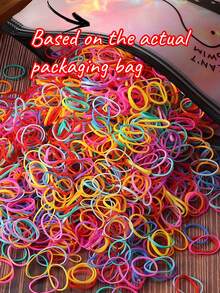 50/500/1000 条一次性女士简约时尚可爱休闲高弹力加厚宽 1.5 厘米/0.6 英寸橡胶彩色发带，适合女性日常化妆、通勤、运动、高马尾使用、发饰、健身配件、发带、发饰、马尾辫夹、发圈、发橡皮筋