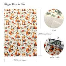 6pcs/Set 7.87x12.99 Inch Animal Print Faux Leather Set, Squirrel, Hedgehog, Owl Pattern Synthetic Leather Fabric, Suitable For DIY Earrings, Hair Accessories, Crafts, Bows And More - Multicolor - View 4