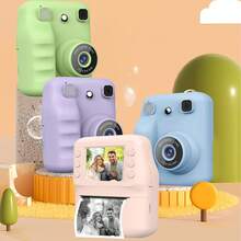 男女适用即时打印相机 - 1080P 高清双镜头自拍相机带照片打印机，1300mAh 电池 - 男女适用的圣诞节/生日礼物（含打印纸） - ET-多色 - 查看 3