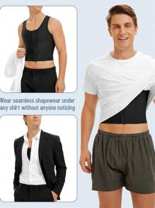 TAILONG TAILONG Gynecomastia Compression Vest For Men Shapewear Slimming Body Shaper Corset Tops Fajas Para Hombres