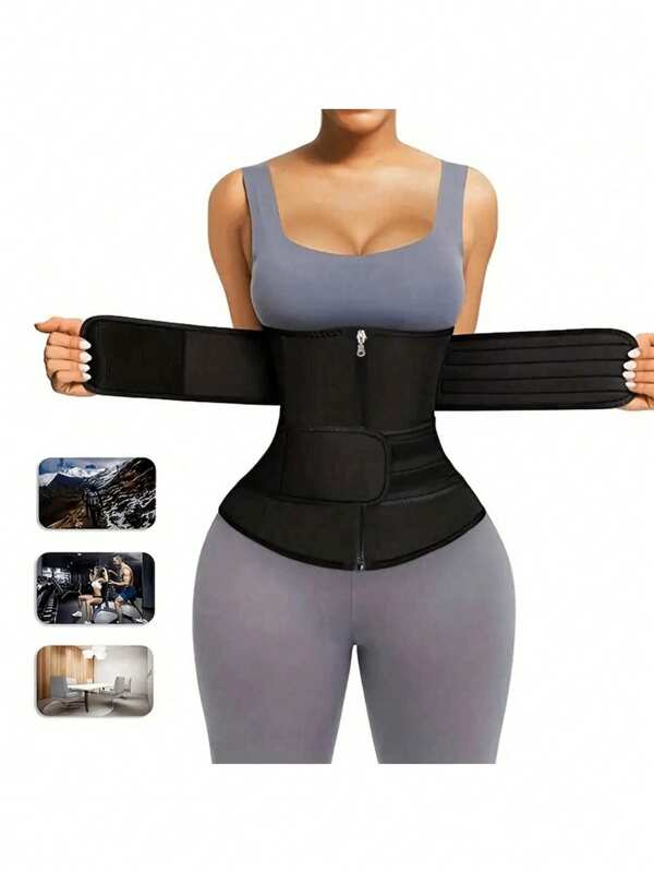 1PC Women's Waist Training Belt, Waist Strap Trimmer, Sauna Waist Belt, Sports Waist Belt, Waist Belt, Plastic Waist Belt, Abdominal Training Device,Style (Color) Random Shipment