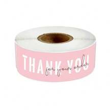 500pcs Pink Thank You Stickers -1" Round SealLabels For Envelopes, Gift Wrapping & Crafts Mother's Day Gifts ,Teacher Gifts Packaging