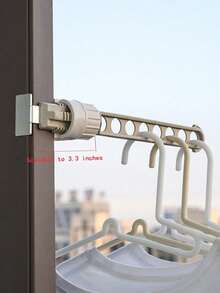 1pc Rotatable Buckle Type 8-Hole Window Clothes Hanger, Suitable For Travel Outdoor Anti-Theft Net Hanging Drying Clothes - Multicolor - View 3